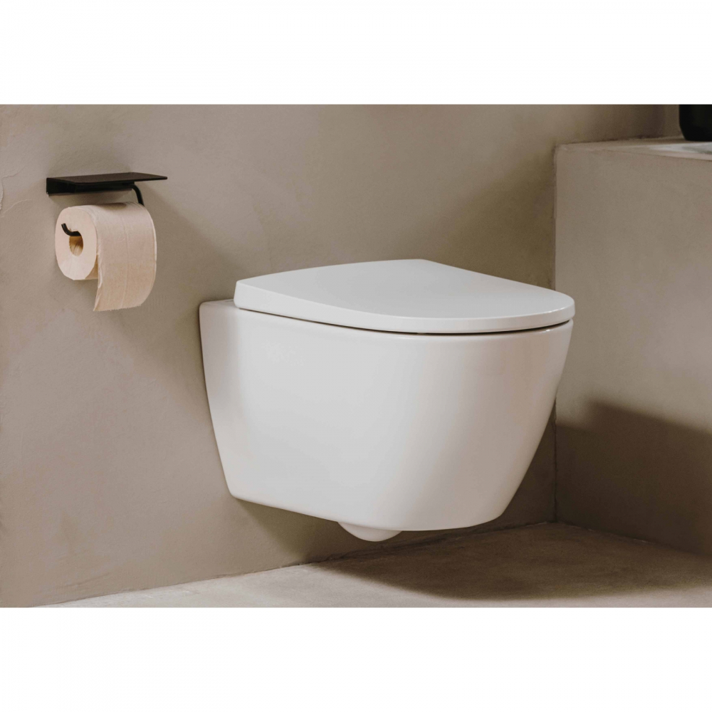 Vas WC suspendat din portelan, Rimless, cu evacuare orizontala ONA Roca [3]