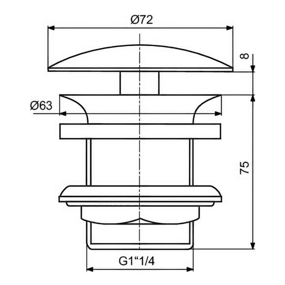 Ventil lavoar simplu G1.1/4" negru mat simplu push-open Ideal Standard [3]