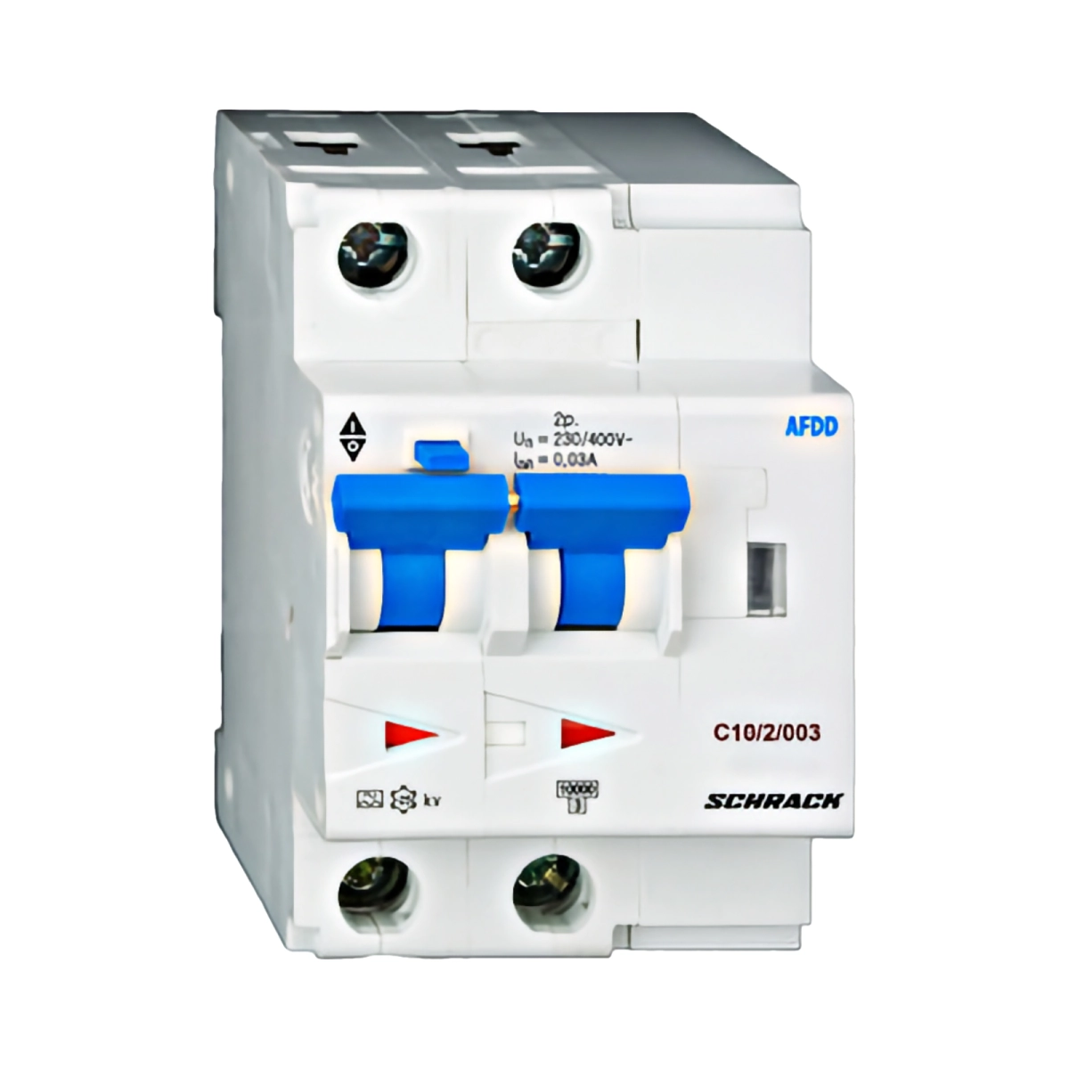 Tablouri electrice, disjunctoare si sigurante - AFDD, SERIA LISA, C 10 A, 2 POLI, 30 MA, TIP A, 10 KA