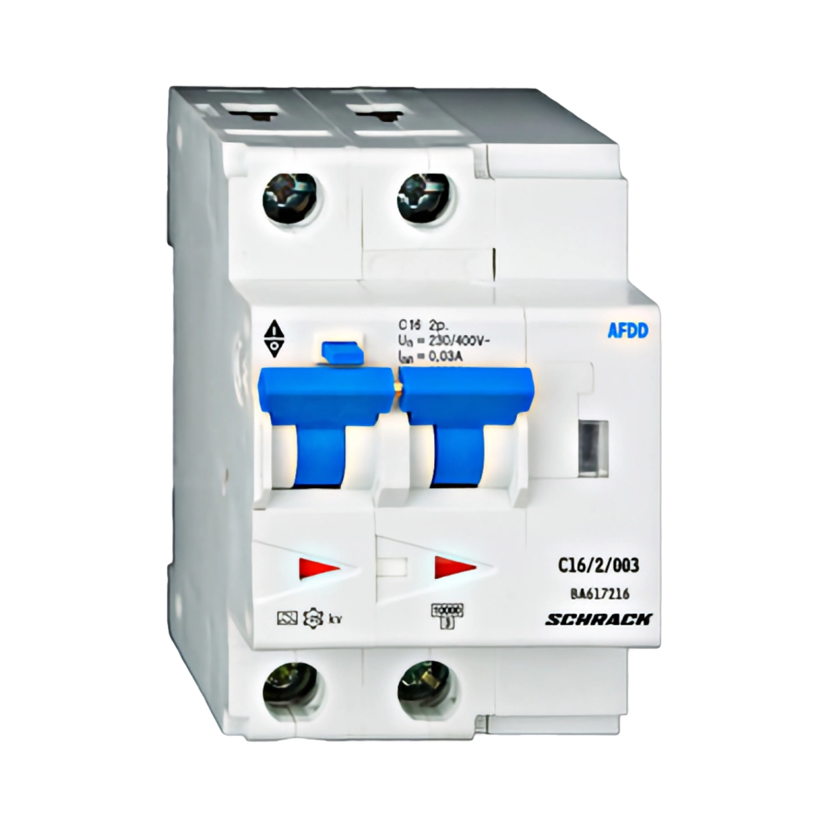 Tablouri electrice, disjunctoare si sigurante - AFDD, SERIA LISA, C 16 A, 2 POLI, 30 MA, TIP A, 10 KA