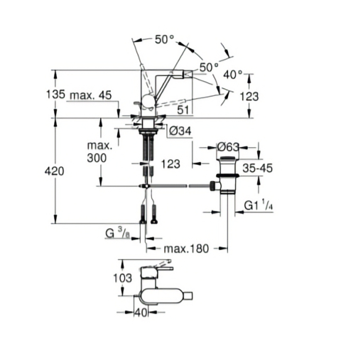 Baterie bideu Plus Grohe [1]