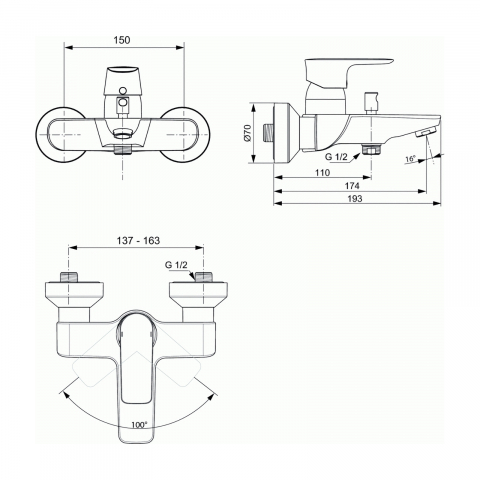 Baterie pentru cada CONNECT AIR Ideal Standard [1]
