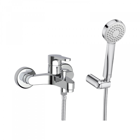 Baterii cada - Baterie cada-dus montata pe perete, cu accesorii Arola Roca