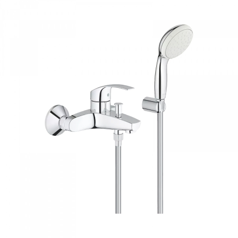Baterii cada - Baterie cada Grohe Eurosmart cu furtun, para si agatatoare