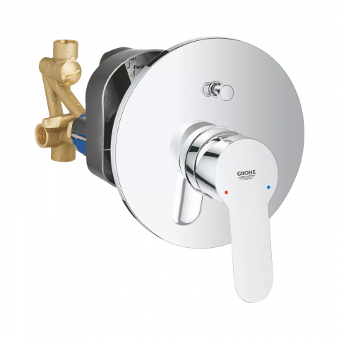 Baterii cada - Baterie de cada si dus Grohe BauEdge, montaj incastrat, corp ingropat inclus, crom