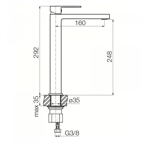 Baterie stativa inalta pentru lavoar ARS Satin Copper Valvex [1]