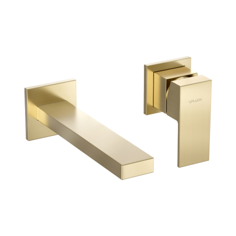 Baterii lavoar - Baterie lavoar cu montaj ingropat, pe perete ARS Brushed Gold Valvex