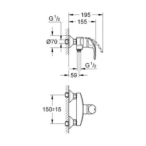 Baterie pentru dus Eurosmart Grohe [1]