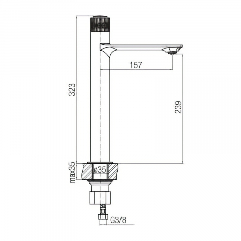 Baterie stativa inalta pentru lavoar DECOR Chrome Valvex [1]
