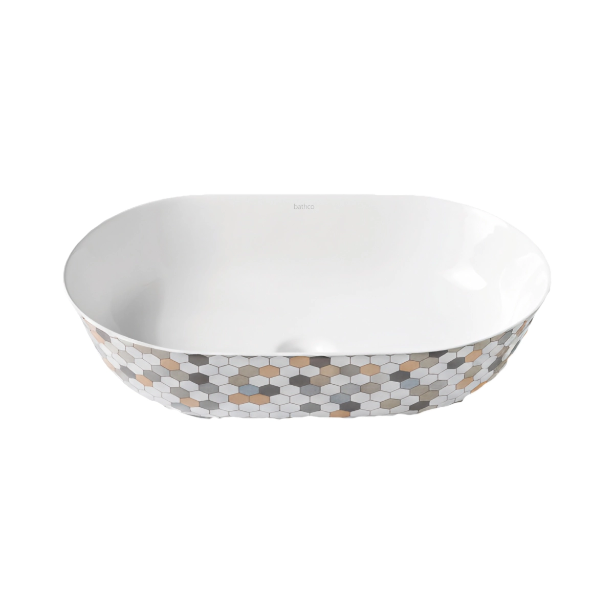 Lavoare si piedestale - Lavoar pe blat Bathco DAVOS OVAL HEXAGON 580x380x145 mm