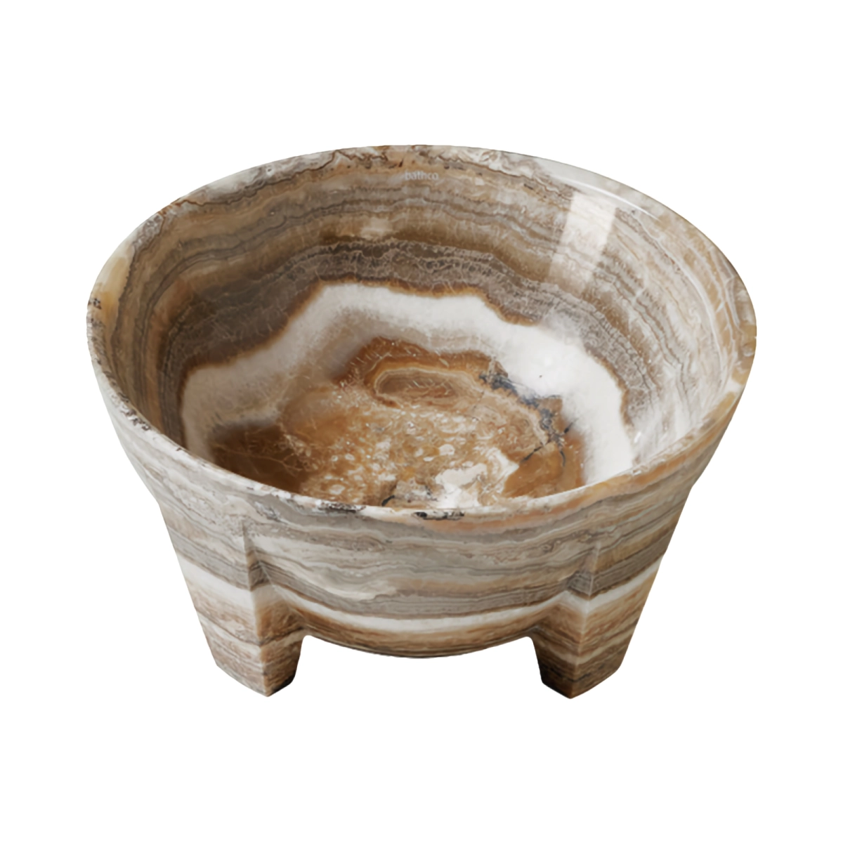 Lavoare si piedestale - Lavoar pe blat Bathco MORTAR BROWN ONYX 380x180 mm