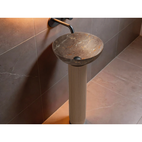 Lavoar pe blat Bathco New Lys Marmol Grey Gold 400x150 mm - cod 01096 [1]