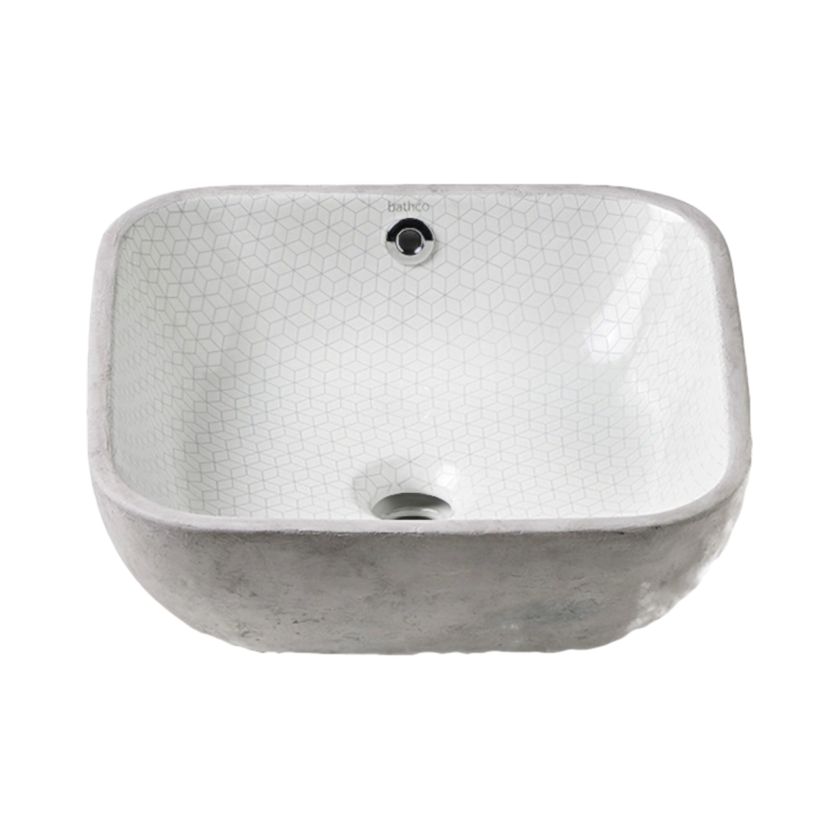 Lavoare pe blat - Lavoar pe blat Bathco BIG AXONOMETRIC SQUARE 395x395x145 mm