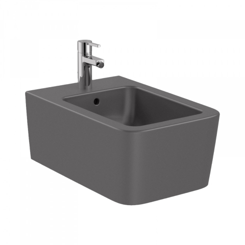 Bideuri si urinare - Bideu suspendat din portelan onyx patrat Inspira Roca