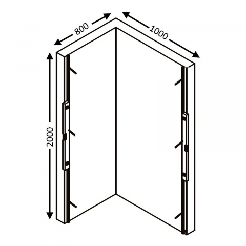 Cabina de dus dreptunghiulara INFINITY 120 x 80 x 200, finisaj negru mat, usa culisanta, sticla 6 mm Belform [5]