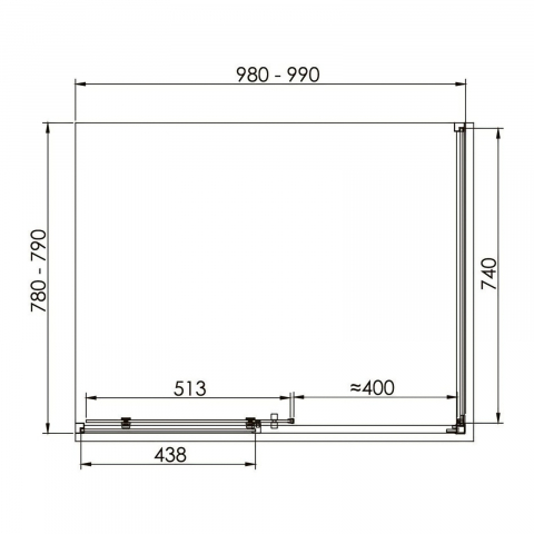 Cabina de dus dreptunghiulara INFINITY 120 x 90 x 200, finisaj negru mat, usa culisanta, sticla 6 mm Belform [6]