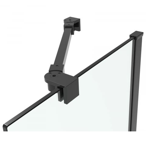 Cabina de dus semitorunda 80 x 80 x 200, finisaj negru mat, 2 usi batante, sticla clara 6 mm INFINITY  Belform [3]