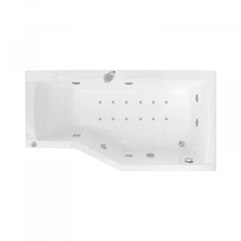 Cazi cu hidromasaj - Cada de baie asimetrica dreapta Duo Tronic 170 x 90 x 70 cm NOA Belform