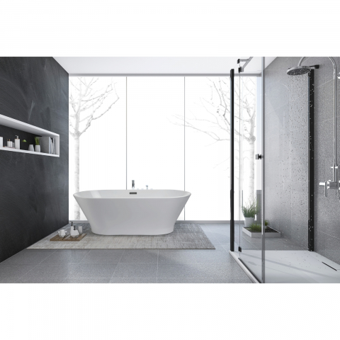 Cada de baie freestanding Oslo, alb 170 x 80 x 60 cm Fibrex [3]