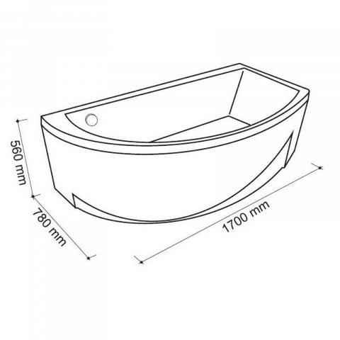 Cada de baie Neo, dreapta, alb 170 x 78 x 43 cm Fibrex [4]