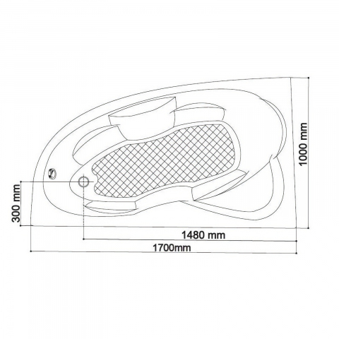 Cada de baie Nicole, stanga, alb 170 x 100 x 40.5 cm Fibrex [1]