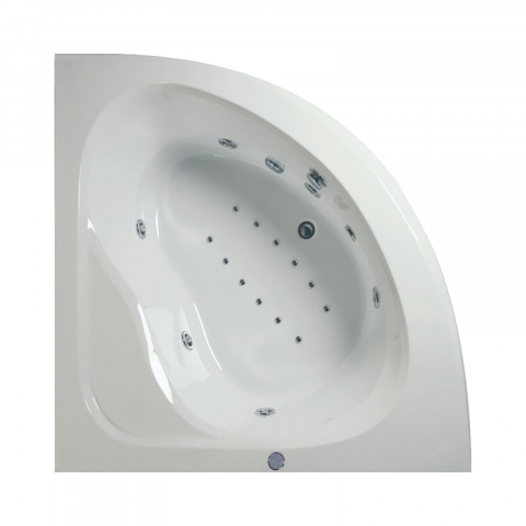 Cazi cu hidromasaj - Cada de baie pe colt DAHLIA Duo Light 150 x 150 x 47 cm Belform