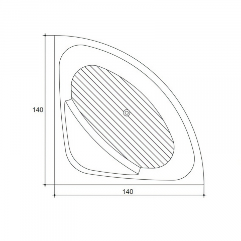 Cada de baie Sense III, de colt, alb 140 x 140 x 45 cm Fibrex [2]
