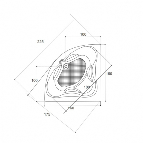 Cada de baie Venus, alb 150 x 150 x 48 cm Fibrex [2]
