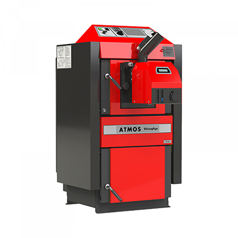 Cazane combustibil solid - Cazan cu gazeificare dotat cu exhaustor de fum si serpentina de racire Atmos DC25S 25 kW