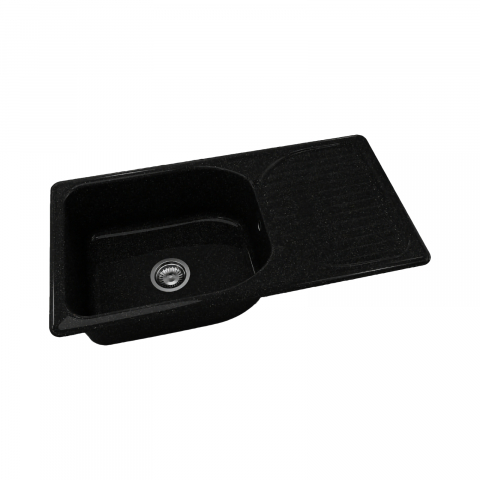Chiuvete compozite - Chiuveta cu blat dreapta/stanga 212422 GALAXY BLACK FAT