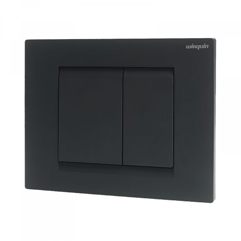 Placa de comanda negru mat, vopsita in camp electrostatic, cu dubla actionare WIRQUIN
