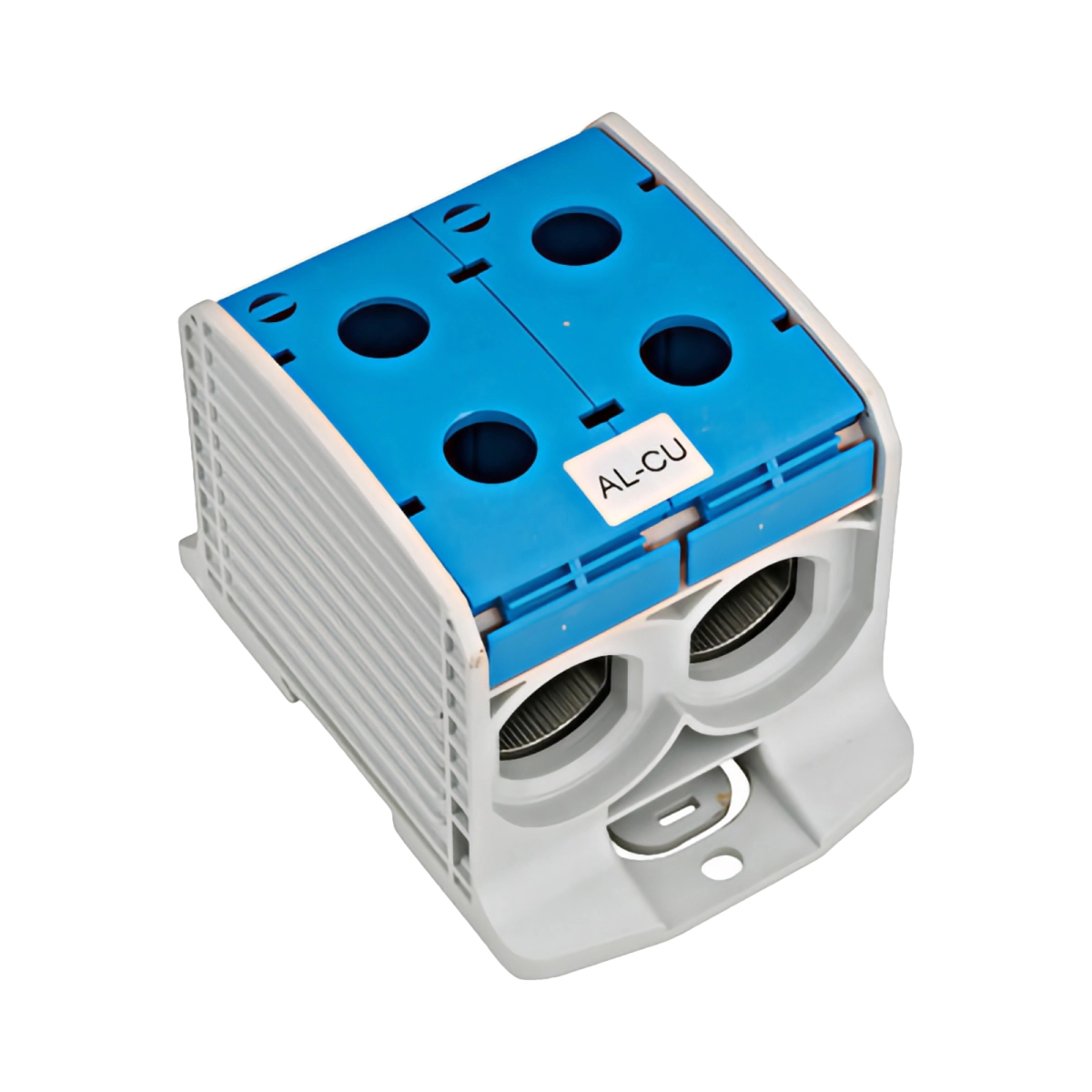 Tablouri electrice, disjunctoare si sigurante - CLEMA DUBLA (2*1P) AL-CU, ALBASTRU, 300MMP / 240MMP CU PIN