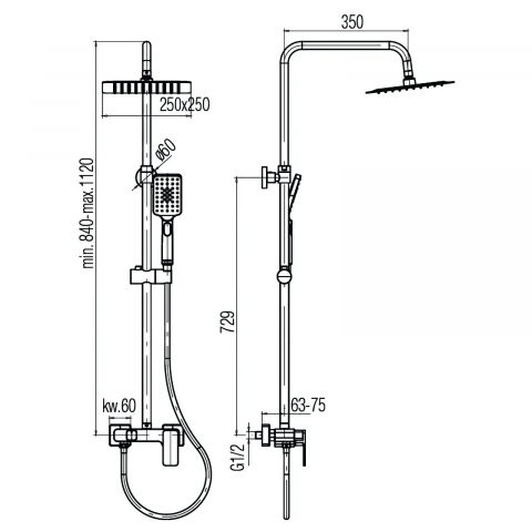 Coloana de dus cu robinet mixer LOFT Chrome Valvex [1]