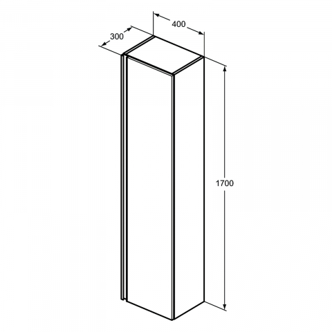 Coloana unitate de mobilier baie TESI gri deschis lucios Ideal Standard [1]