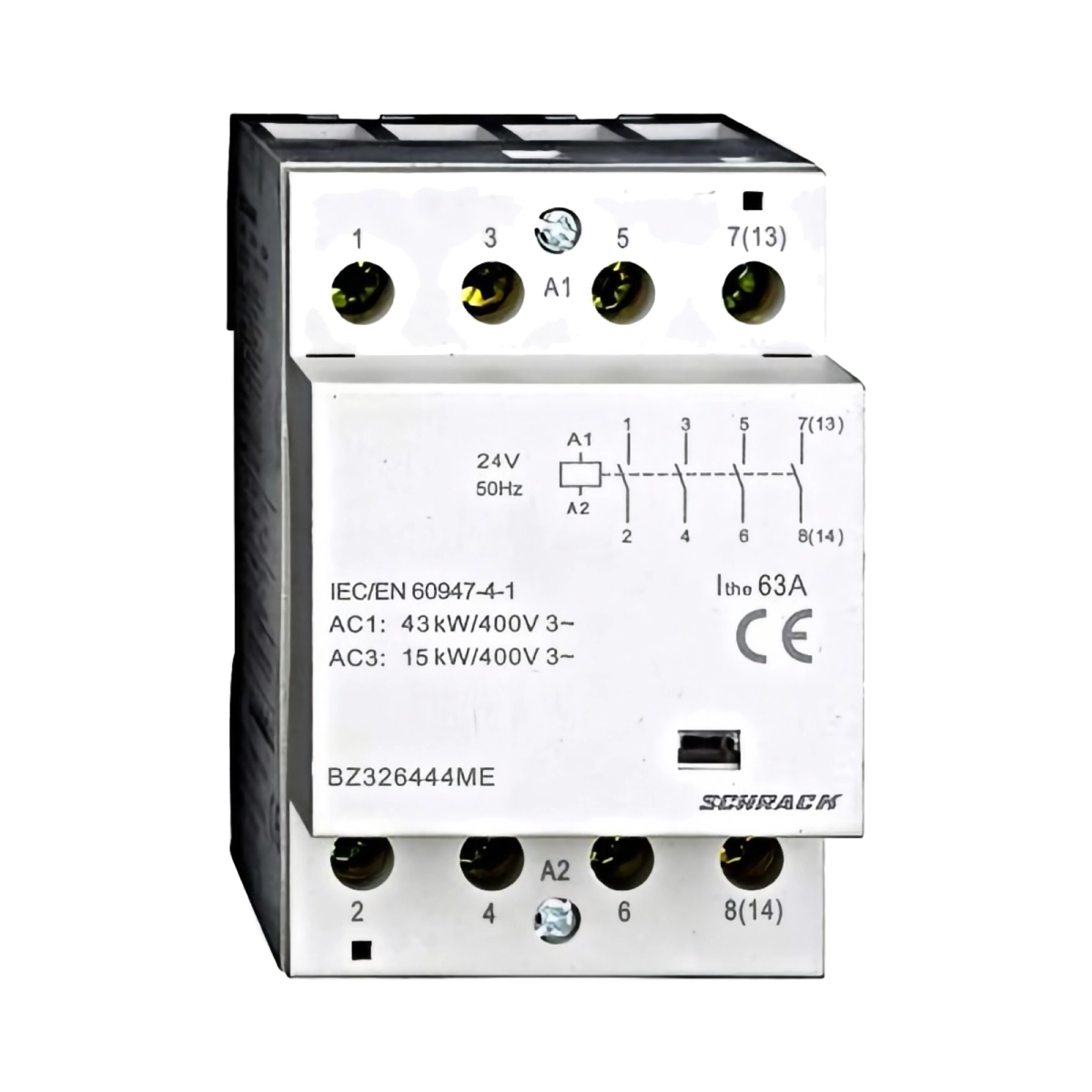 Tablouri electrice, disjunctoare si sigurante - CONTACTOR MODULAR (3UH) 63A, 4 ND, 230VCA, SERIA AMPARO