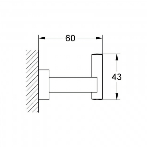 Cuier simplu Grohe Essentials Cube, crom [1]