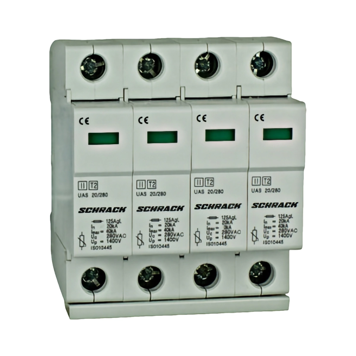 Tablouri electrice, disjunctoare si sigurante - DESCARCATOR COMPLET, T2/C, 4P, 4X20KA/280V - SERIA UAS
