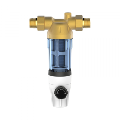 Tratare si filtrare apa potabila - Filtru purjare aquaPUR  q= 3 mc/h IN-OUT 3/4" filet exterior HOL cartus inox 90 microni