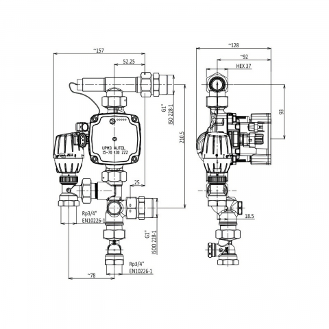Kit amestec PexKIT incalzire pardoseala Mini I cu pompa Grundfos Valrom [1]