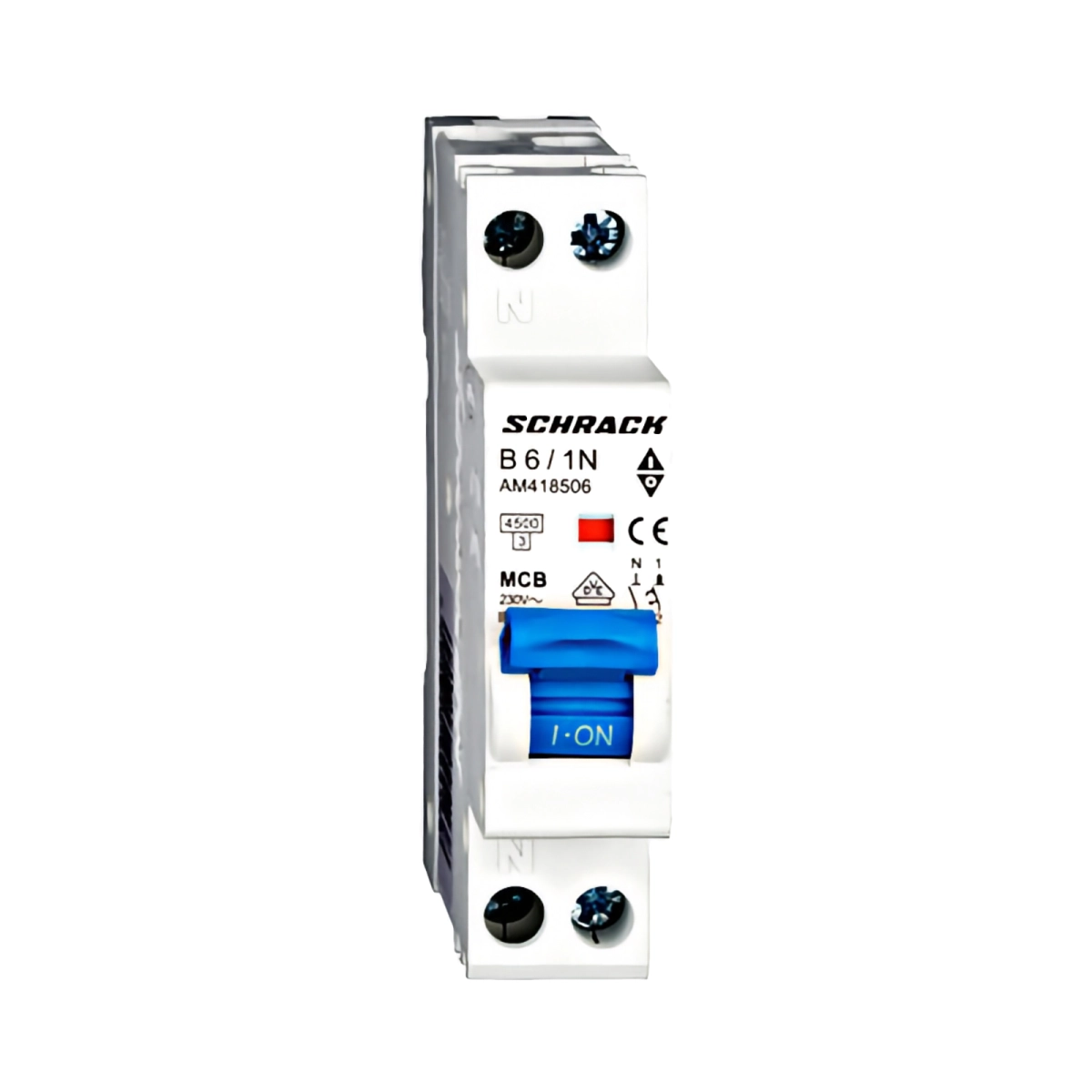Echipamente electrice - INTRERUPTOR AUTOMAT AMPARO, 4,5KA, B6A, 1P+N, 1MODUL