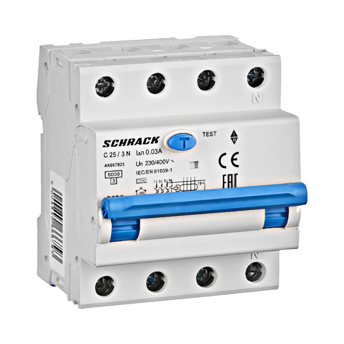 Echipamente electrice - INTRERUPTOR AUTOMAT+DIF. 3+N, AMPARO 6KA, C 25A, 30MA,TIP A