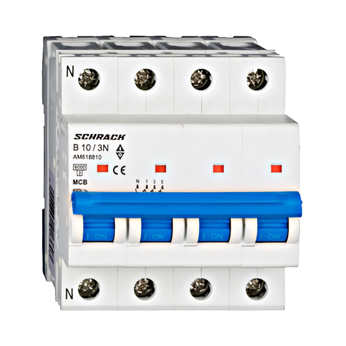 Echipamente electrice - INTRERUPTOR AUTOMAT MODULAR (MCB) AMPARO 6KA, B 10A, 3P+N