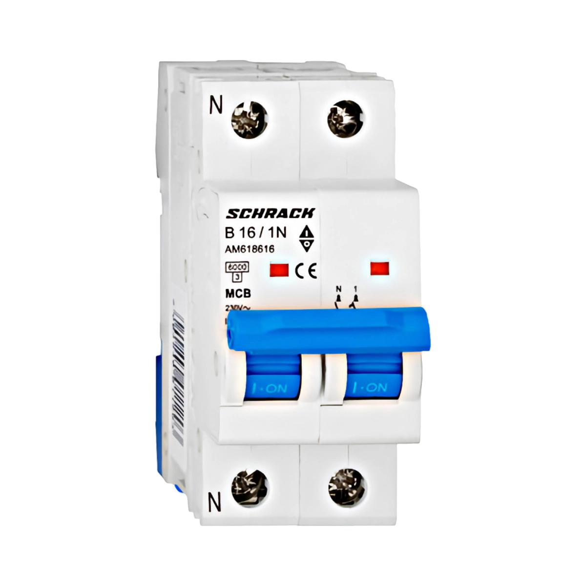 Echipamente electrice - INTRERUPTOR AUTOMAT MODULAR (MCB) AMPARO 6KA, B 16A, 1P+N