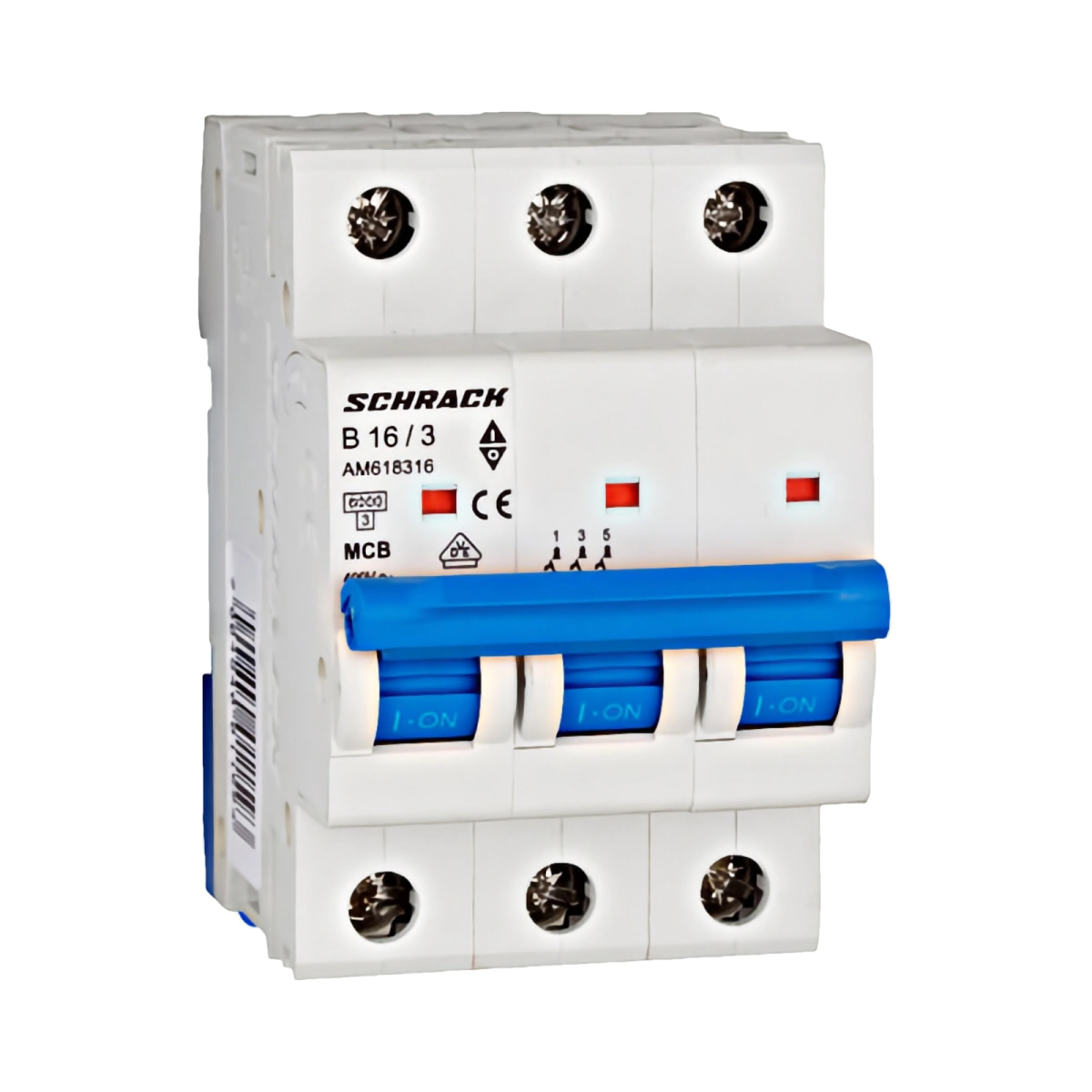 Echipamente electrice - INTRERUPTOR AUTOMAT MODULAR (MCB) AMPARO 6KA, B 16A, 3-POLI