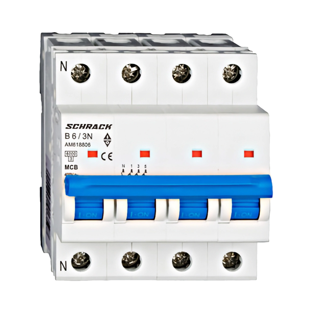 Echipamente electrice - INTRERUPTOR AUTOMAT MODULAR (MCB) AMPARO 6KA, B 6A, 3P+N