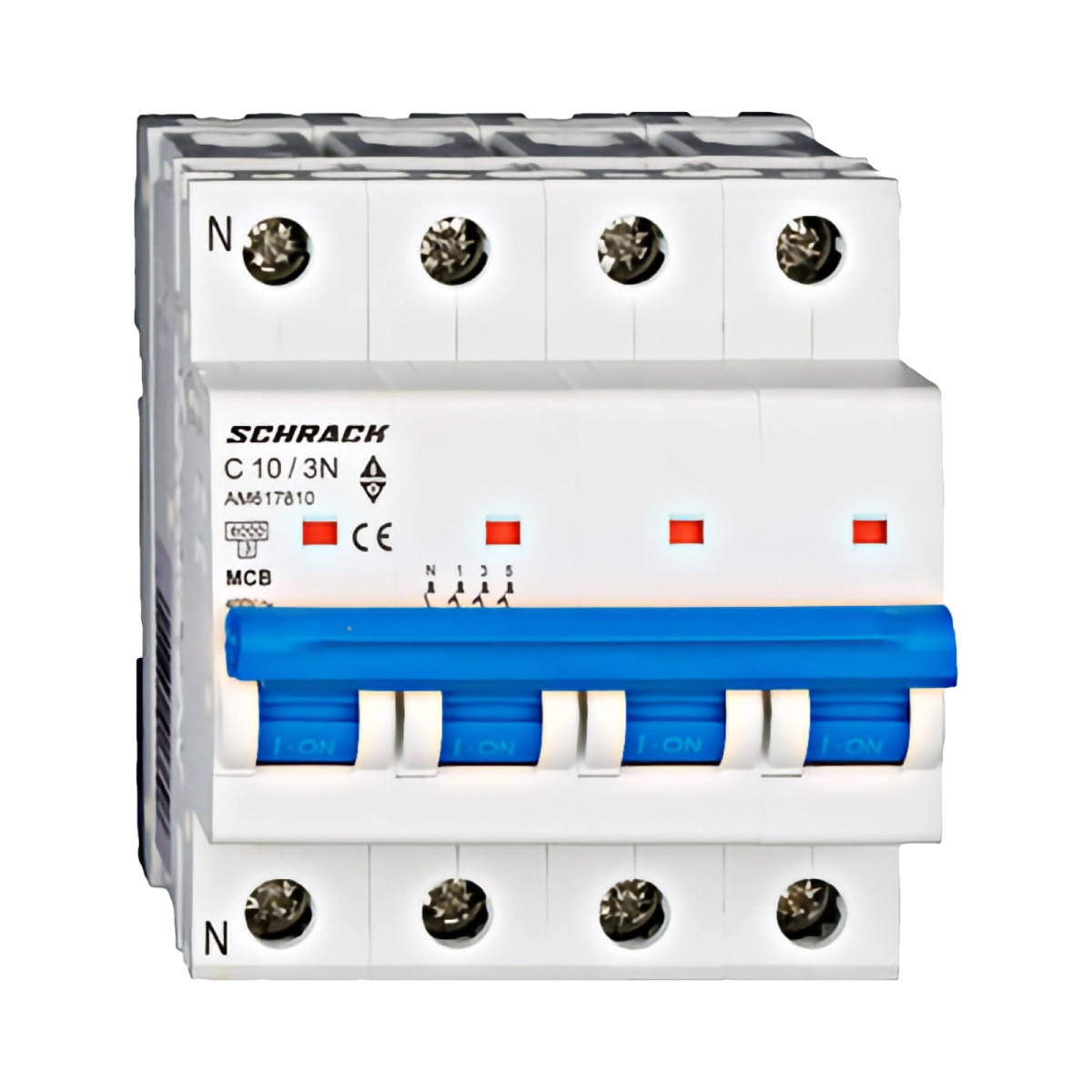 Echipamente electrice - INTRERUPTOR AUTOMAT MODULAR (MCB) AMPARO 6KA, C 10A, 3P+N