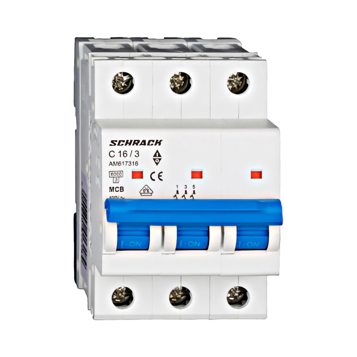 Echipamente electrice - INTRERUPTOR AUTOMAT MODULAR (MCB) AMPARO 6KA, C 16A, 3-POLI