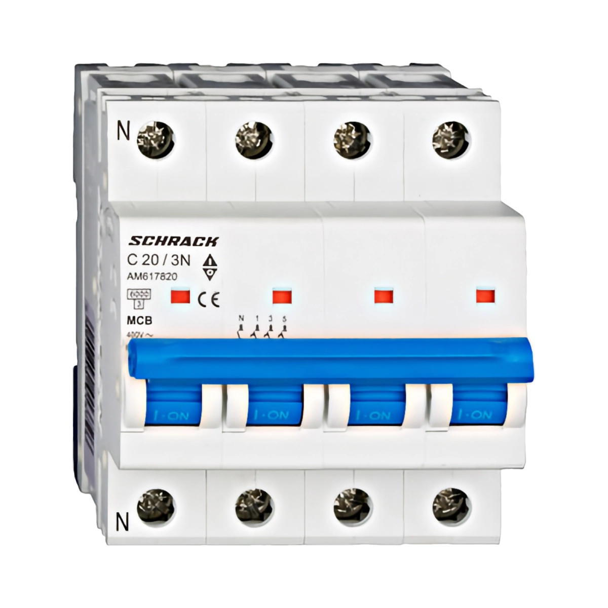 Echipamente electrice - INTRERUPTOR AUTOMAT MODULAR (MCB) AMPARO 6KA, C 20A, 3P+N