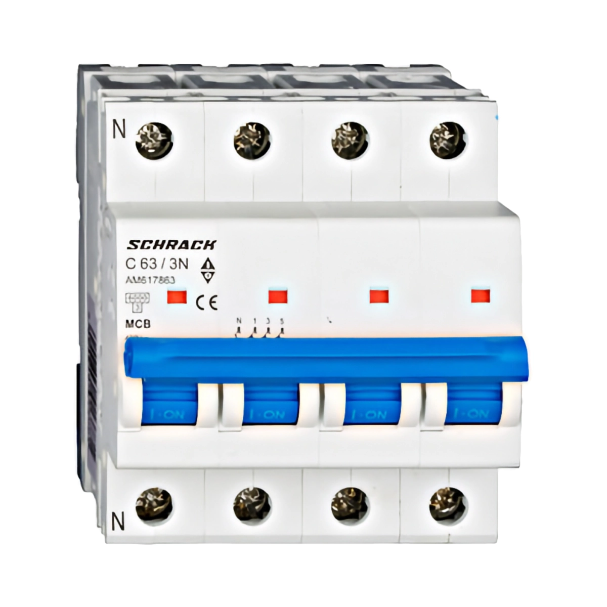 Echipamente electrice - INTRERUPTOR AUTOMAT MODULAR (MCB) AMPARO 6KA, C 63A, 3P+N