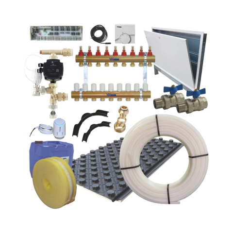 Instalatii termice - Kit incalzire in pardoseala VALROM - Suprafata 120 mp baza cu automatizare